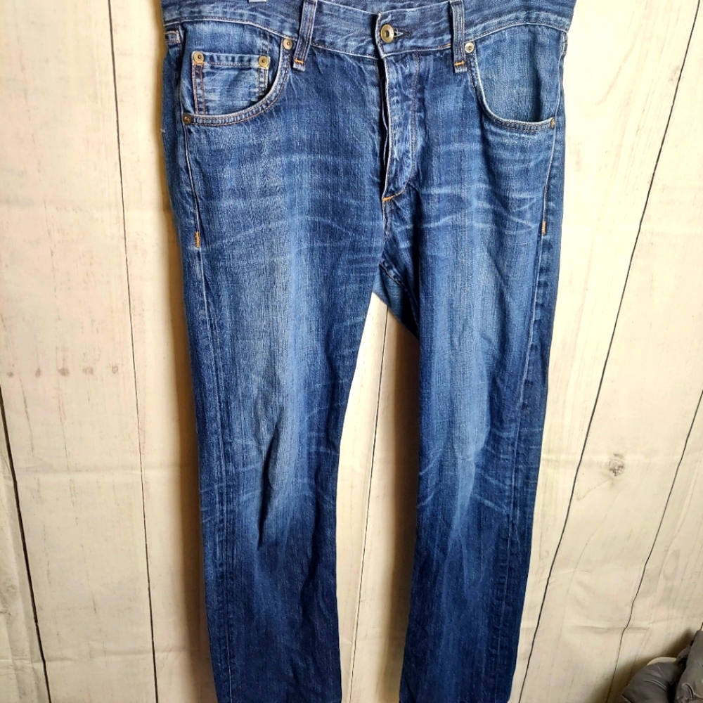 rag & bone Blue Straight Leg Jeans